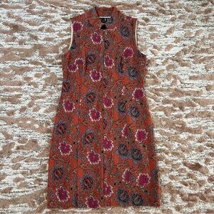 BAR by Melis Kogan sleeveless collared floral midi dress size small